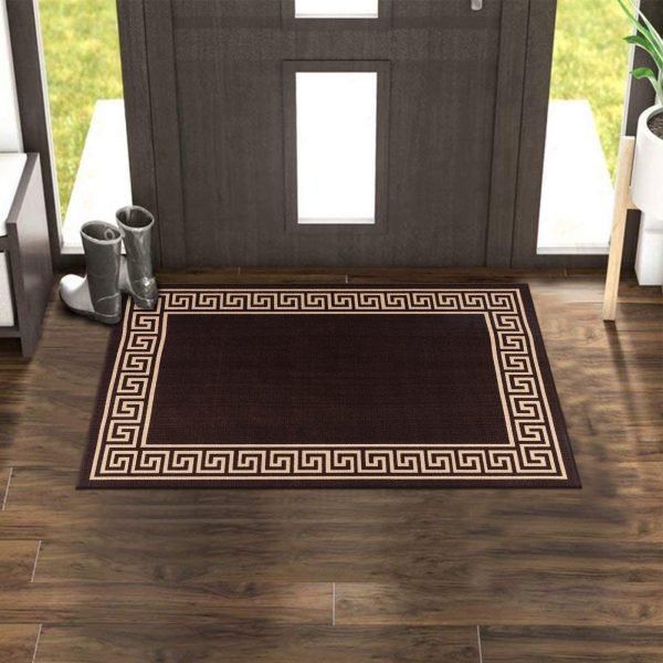 BrownBeige-23.jpg Greeky bordered rug in Brown Beige
