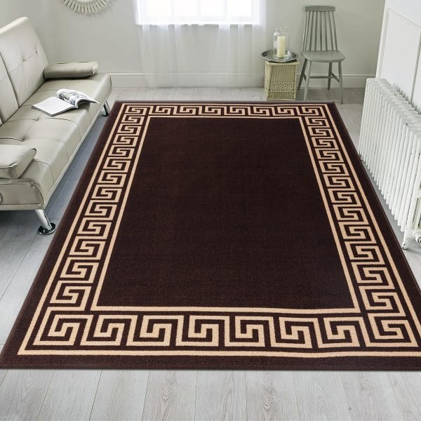 BrownBeige-27.jpg Greeky bordered rug in Brown Beige