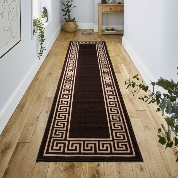 BrownBeige-28.jpg Greeky bordered rug in Brown Beige