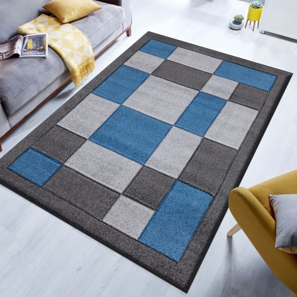 Havana geometric rug in Dark Grey Blue