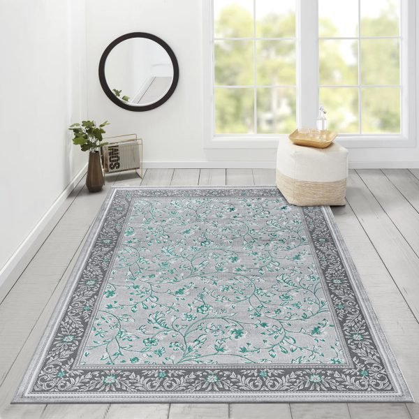Marco traditional floral rug in Emerald
