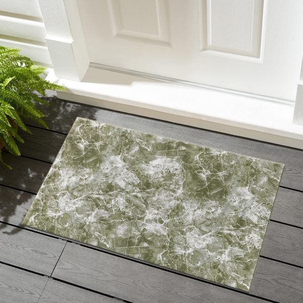 Green-2.jpg Marble effect rug in Green