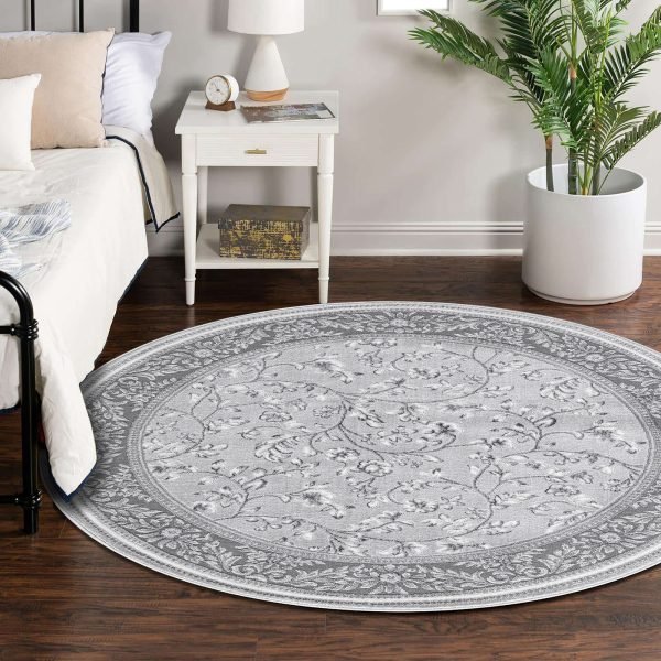 Grey-93.jpg Marco traditional floral rug in Grey