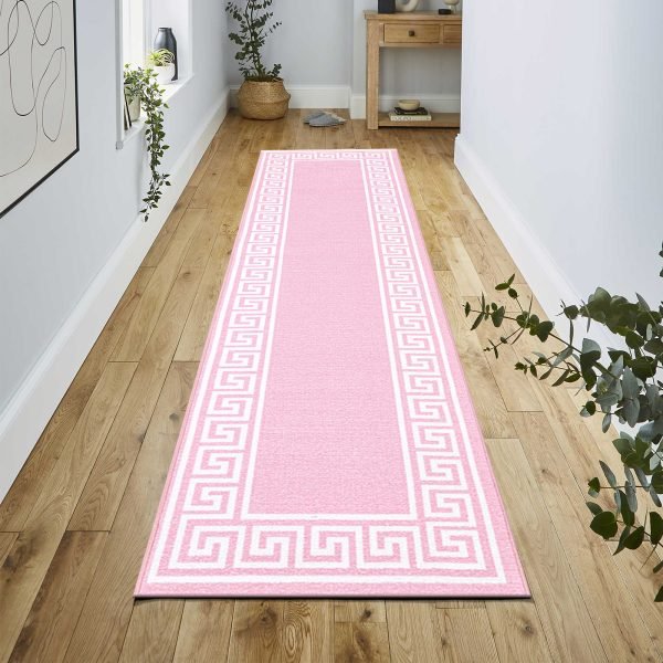 Pink-72.jpg Greeky bordered rug in Pink