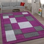 Havana geometric rug in Purple Grey