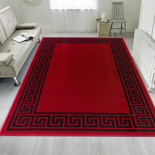 RedBlack-12.jpg Greeky bordered rug in Red Black