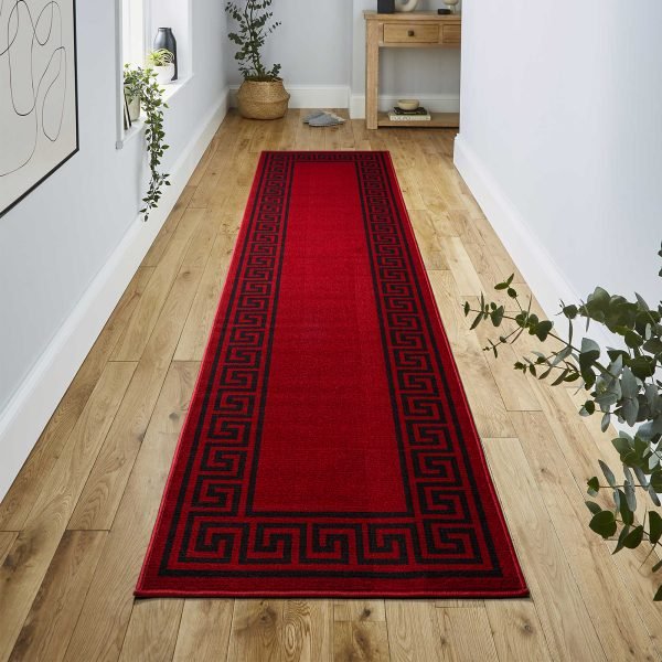 RedBlack-13.jpg Greeky bordered rug in Red Black
