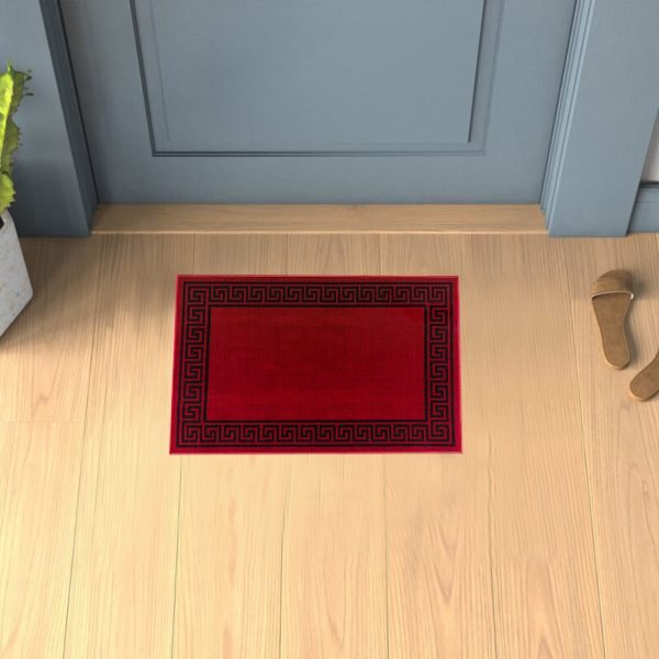 RedBlack.jpg Greeky bordered rug in Red Black