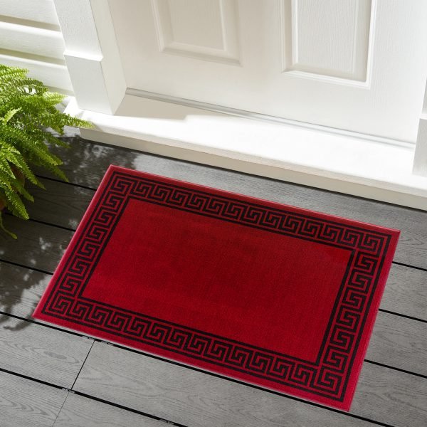 RedBlack-7.jpg Greeky bordered rug in Red Black