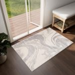 Iris abstract rug in Beige