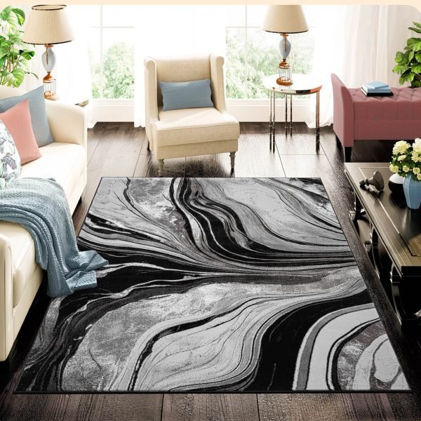 BlackGrey-5.jpg Gant abstract rug in Black Grey