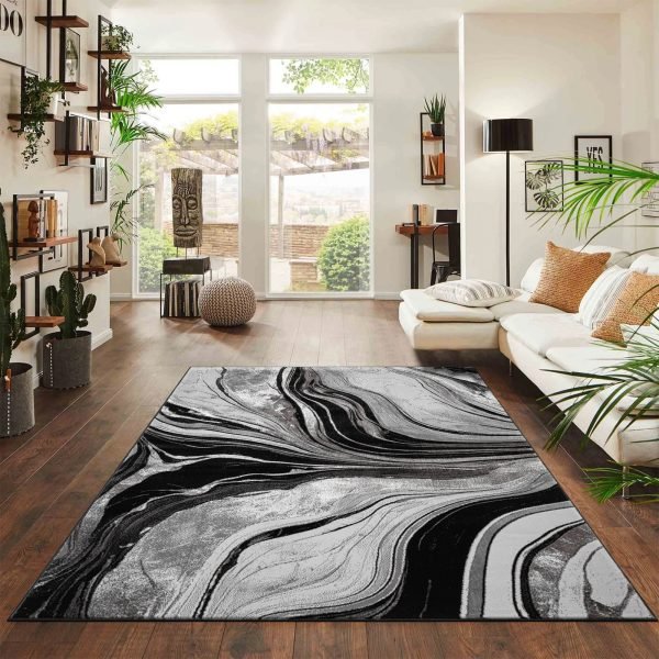 BlackGrey-6.jpg Gant abstract rug in Black Grey