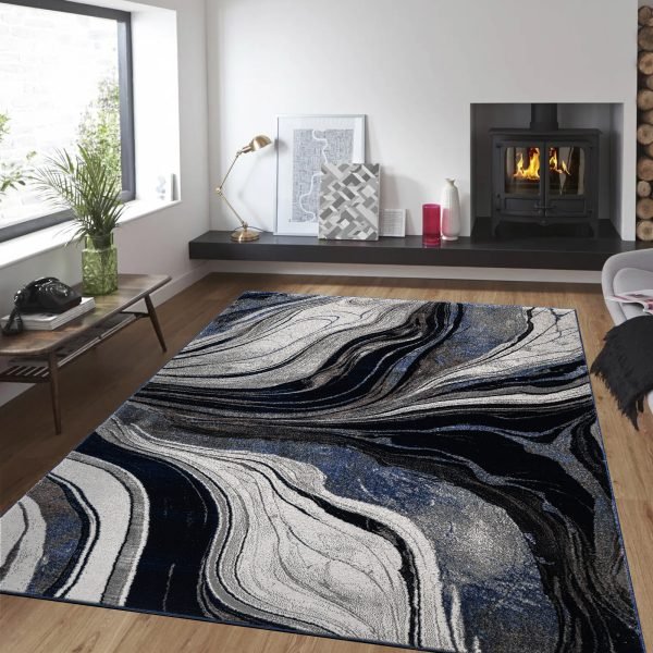 Gant abstract rug in Blue
