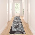 Iris abstract rug in Dark Grey