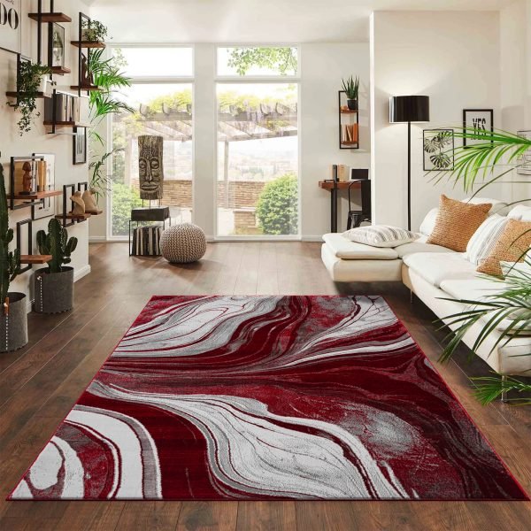 Red-24.jpg Gant abstract rug – low pile, jute backing with a non-slip strip
