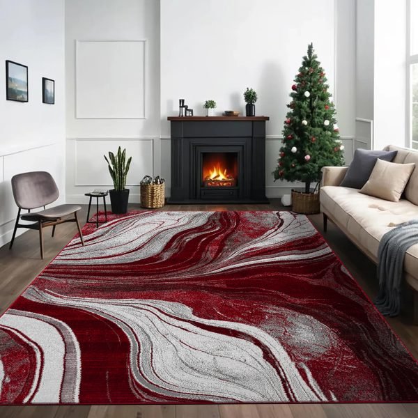 Gant abstract rug in Red