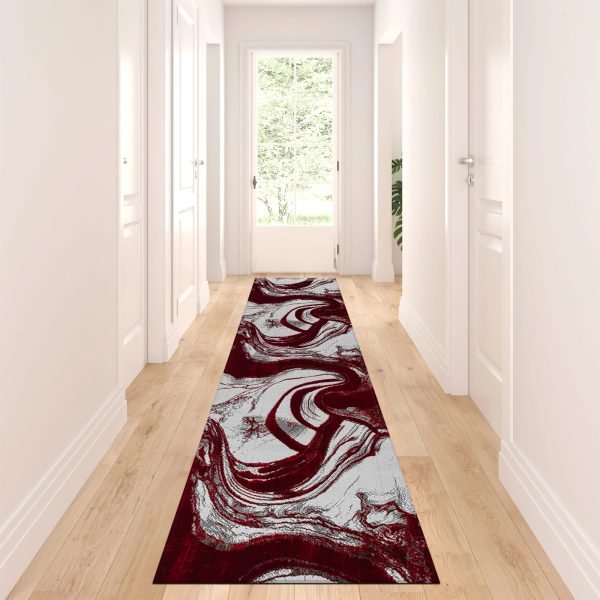 Red-33.jpg Iris abstract rug in Red