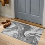 Iris abstract rug in Silver