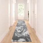 Iris abstract rug in Silver