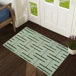 Luna geometric rug in Green