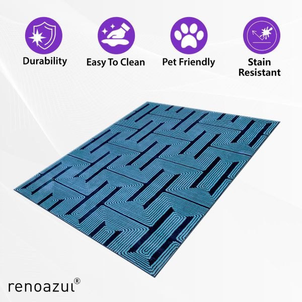 Luna geometric rug – low pile, jute backing with a non-slip strip – photo 5