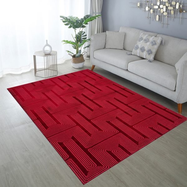 Red-5.jpg Luna geometric rug in Red