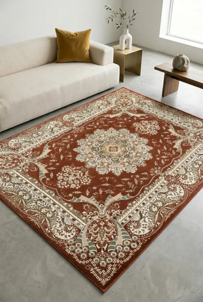 Persian-style Renoazul rug in a living area