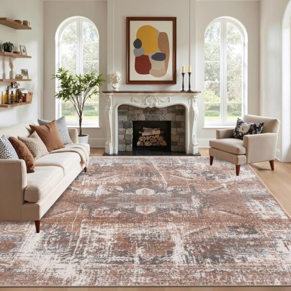 Beige-22.jpg Wello traditional floral rug – medium pile, jute backing with a non-slip strip