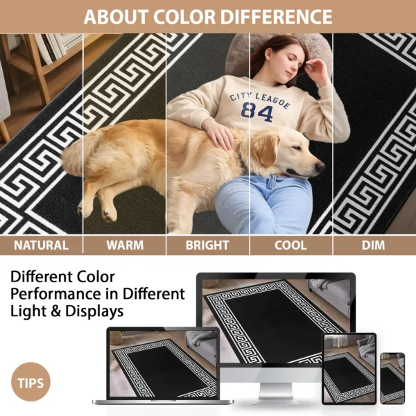 Greeky Black White bordered rug – colour guide