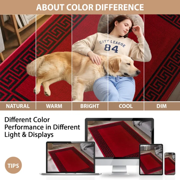 Greeky Red Black bordered rug – colour guide