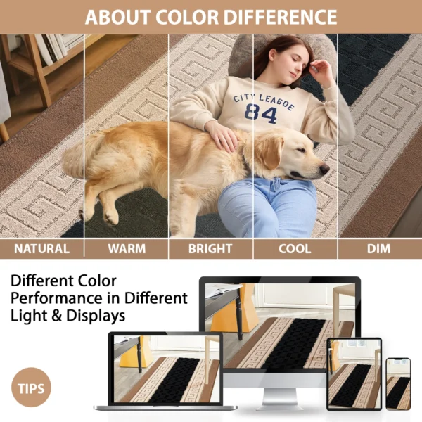 Nada Beige Black geometric rug – colour guide