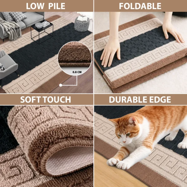 Nada Beige Black geometric rug – features