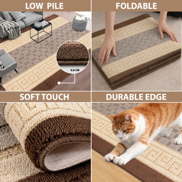 Nada Beige Brown geometric rug – features