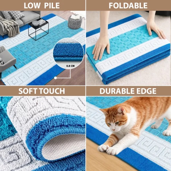 Nada Blue geometric rug – features