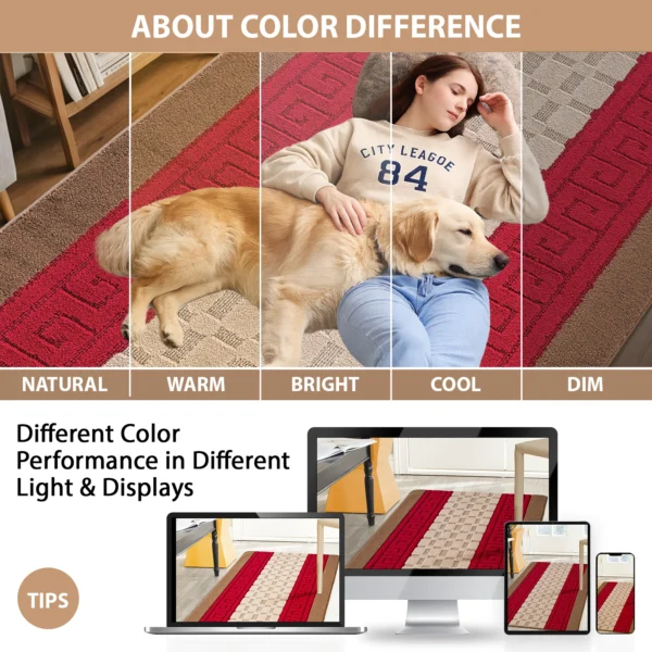 Nada Brown Red geometric rug – colour guide