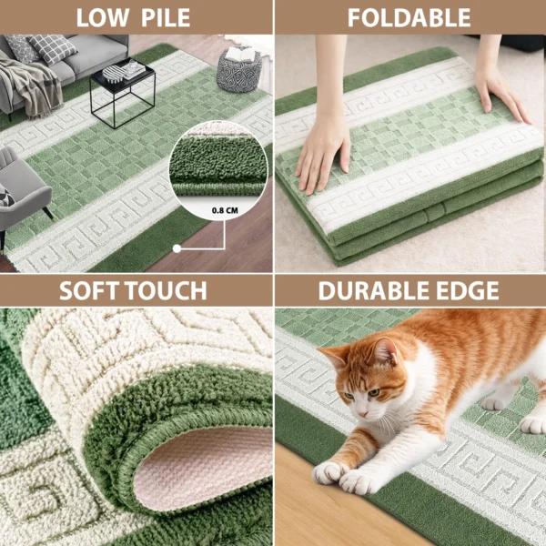 Nada Green geometric rug – features