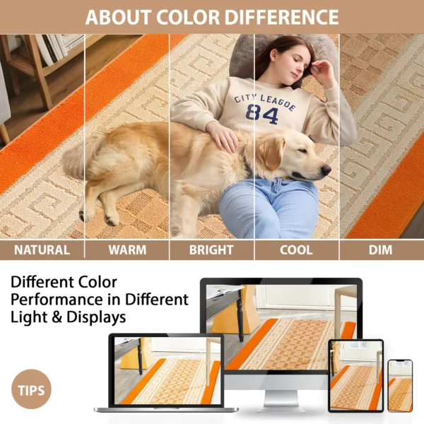 Nada Orange geometric rug – colour guide