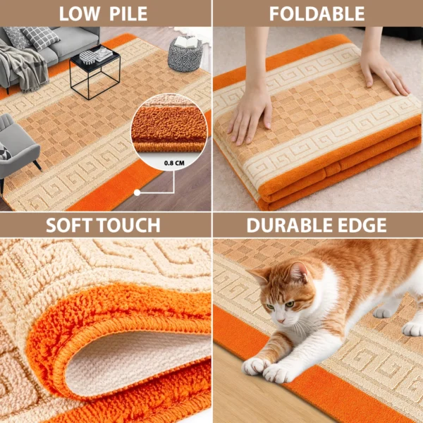 Nada Orange geometric rug – features