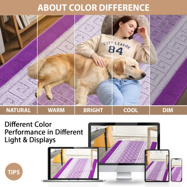 Nada Purple geometric rug – colour guide