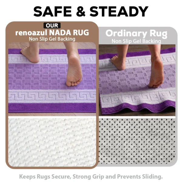 Nada Purple geometric rug – non-slip backing
