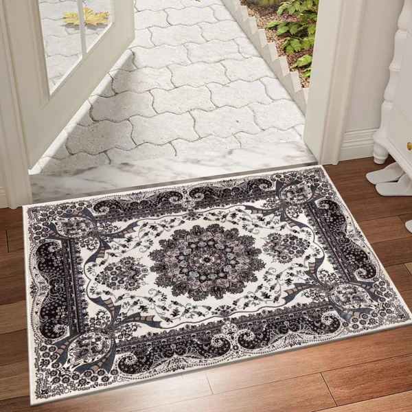 Rada Traditional Floral Rug Cream 60 x 110 cm Rada Cream traditional floral rug 60 x 110 cm, medium pile with jute backing, in a living room