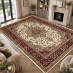 Rome Cream traditional floral rug 240 x 320 cm, medium pile with jute backing, in a living room